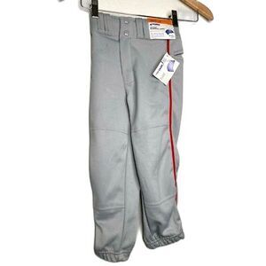Champro Boys Baseball Pants Gray Red Elastic Waist Pockets Dri-Gear XS New